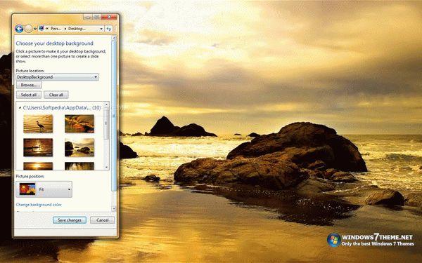 Golden Water Windows 7 Theme