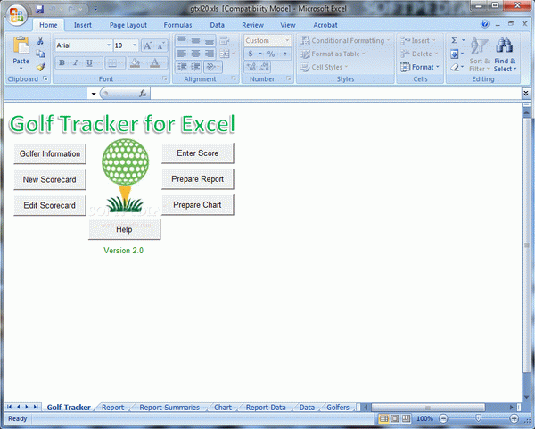 Golf Tracker for Excel