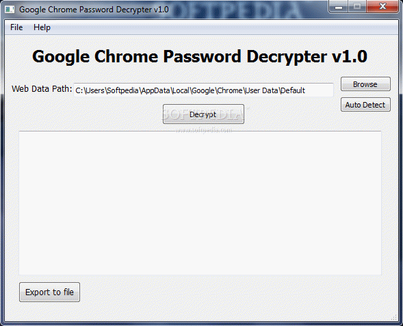 Google Chrome Password Decrypter