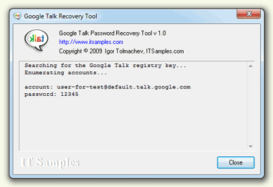 Google Talk Password Recovery Tool