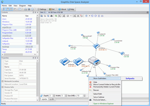 GraphVu Disk Space Analyzer