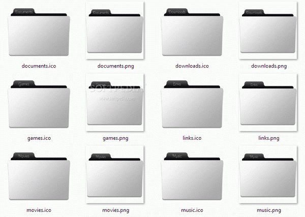 Grey folder icons 13-pack