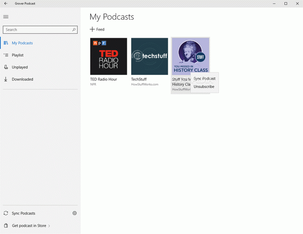 Grover Podcast Store App