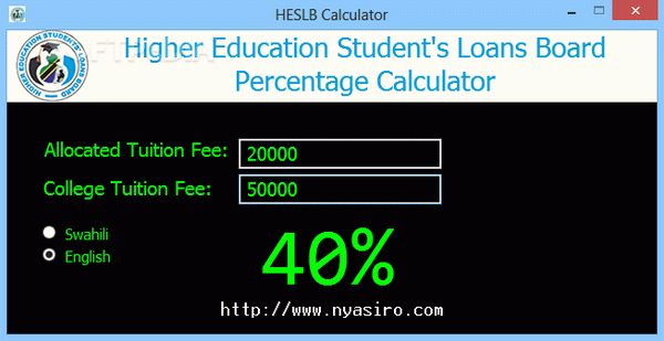 HESLB Calculator