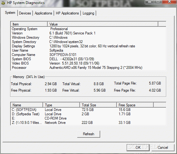 HP System Diagnostics Utility