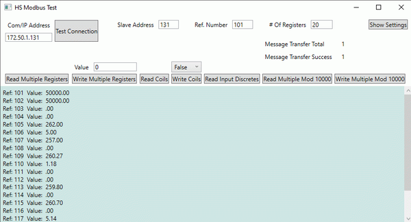 HS ModBus Test