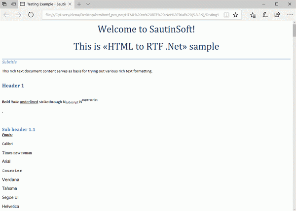 HTML-to-RTF .Net