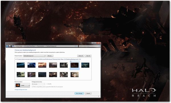 Halo Reach: Art Inspiration Windows 7 Theme