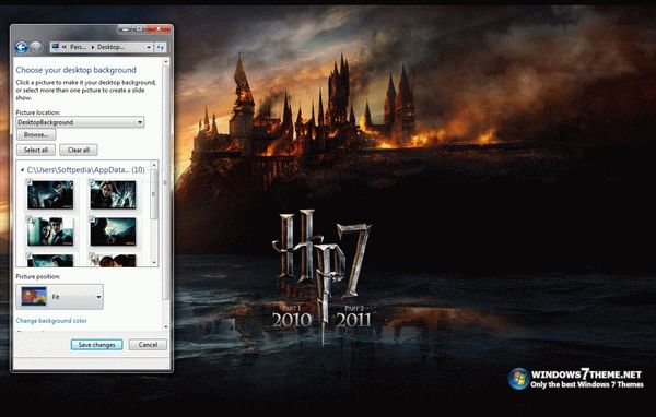 Harry Potter 7 Windows 7 Theme