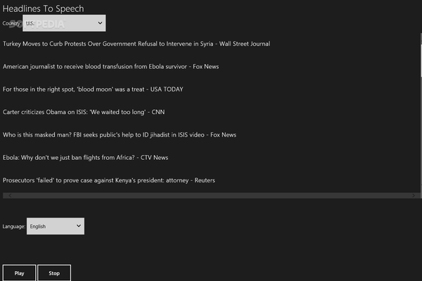 Headlines To Speech for Windows 8.1