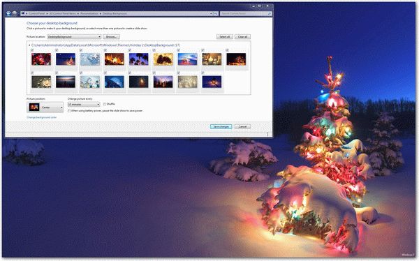 Holiday Lights Windows 7 Theme