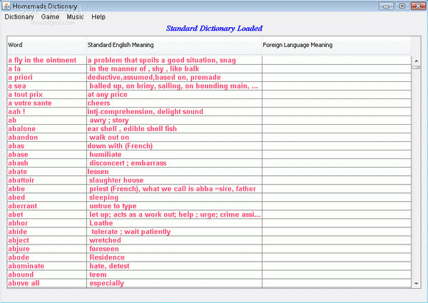 HomeMade Dictionary