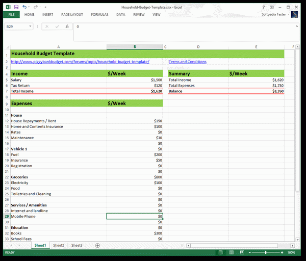 Household Budget Template