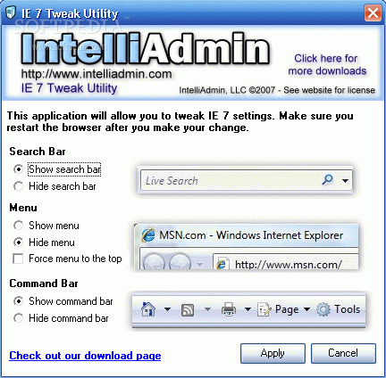 IE 7 Tweak Utility