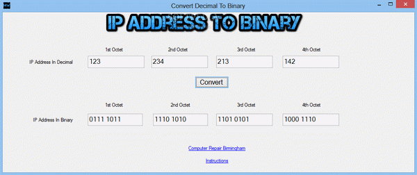 IP Address to Binary Conversion