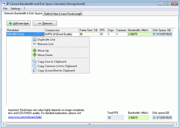 IP Camera Bandwidth & Disk Space Calculator