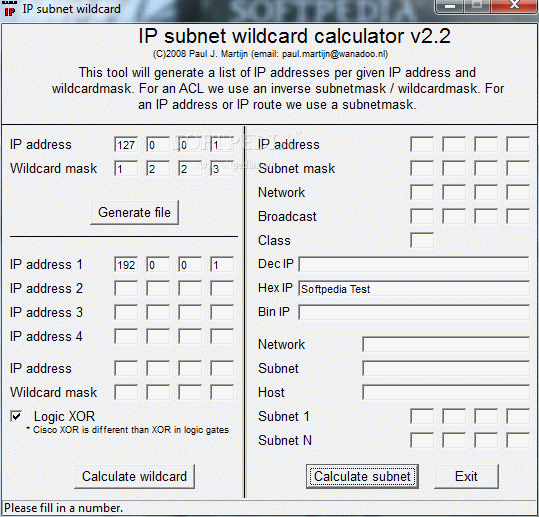 IP subnet wildcard calculator