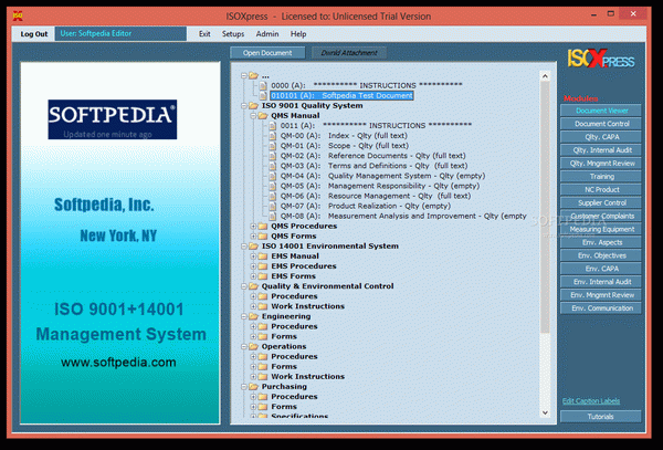 ISOXpress ISO 9001/14001 Standard