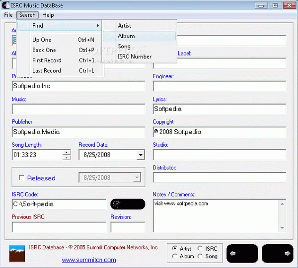 ISRC Music Database