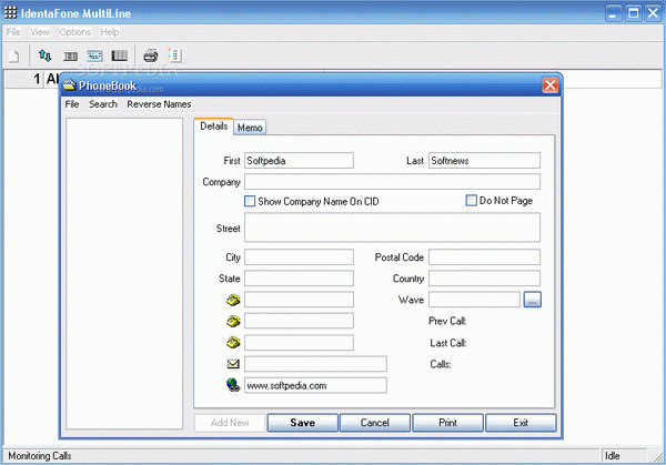 IdentaFone Multi-Line Caller ID Software