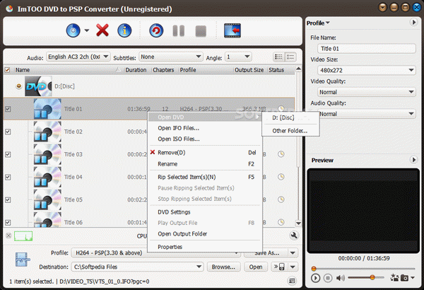 ImTOO DVD to PSP Converter