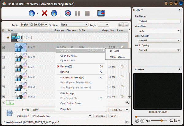 ImTOO DVD to WMV Converter