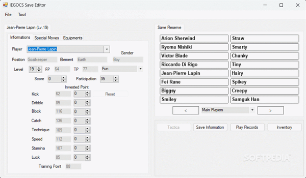 Inazuma Eleven Save Editor