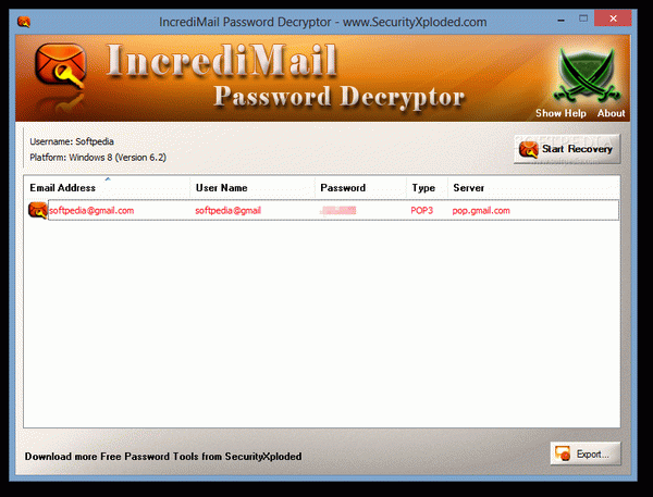 IncrediMail Password Decryptor