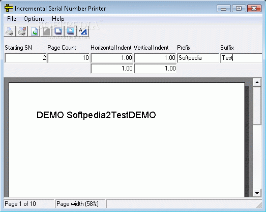 Incremental Serial Number Printer