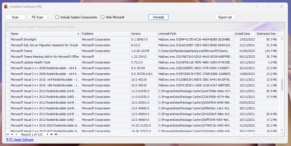 Installed Software (PE)