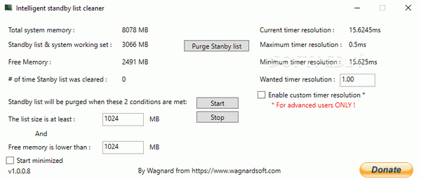 Intelligent standby list cleaner