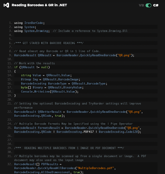 IronBarcode - The .NET Barcode Library