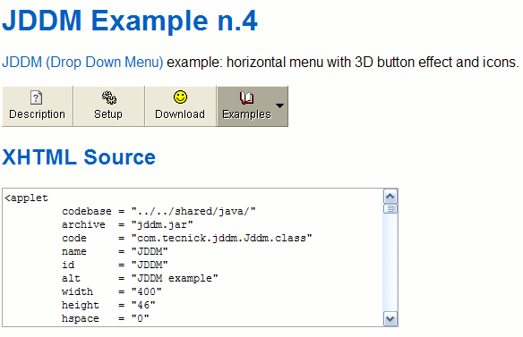 JDDM (Java Drop Down Menu)