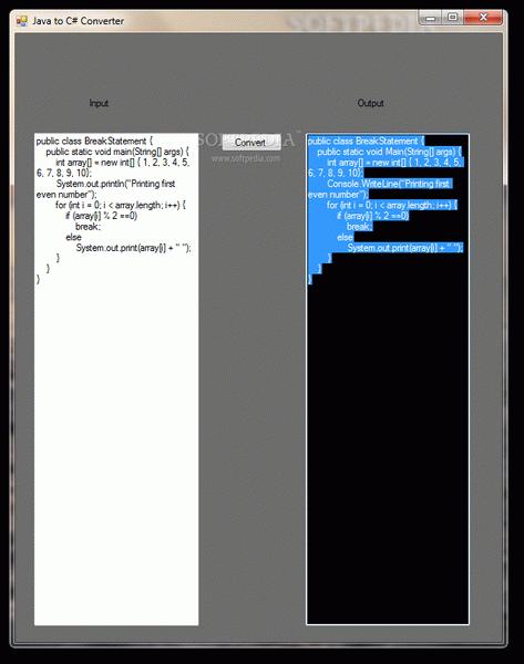Java to C# Converter