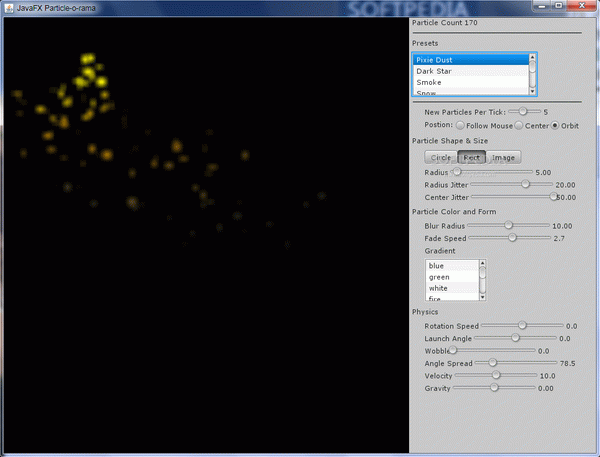 JavaFX Particle-O-Rama