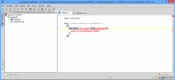 JetBrains YouTrack Workflow Editor