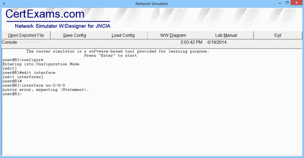 Juniper Simulator with Designer for JNCIA