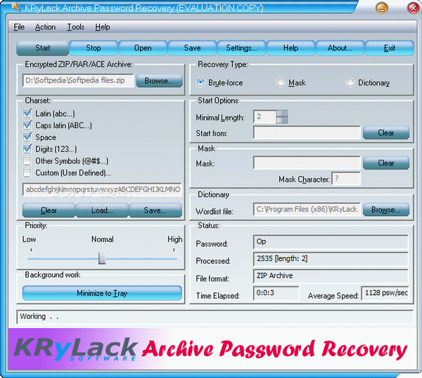 KRyLack Archive Password Recovery