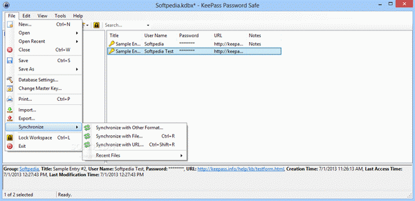 KeePass Sync Other Formats