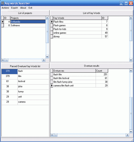 Key Words Search Tool