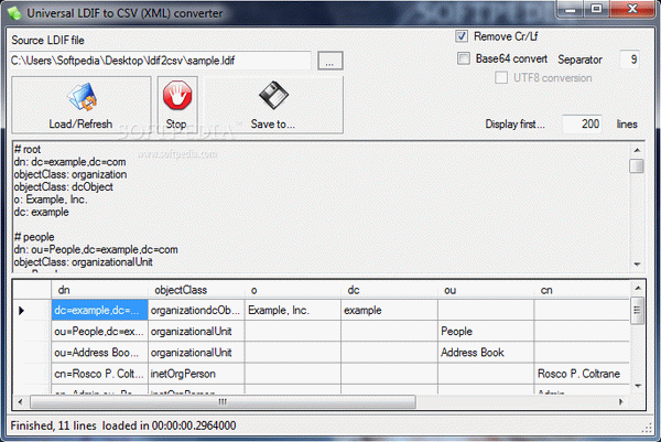 Universal LDIF to CSV (XML) converter (formerly LDIF2CSV)