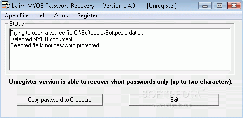 Lalim MYOB Password Recovery