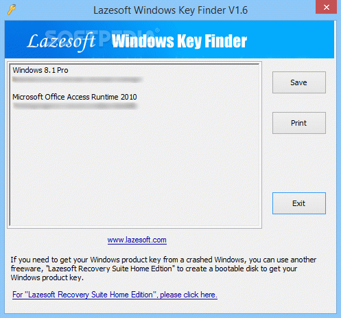 Lazesoft Windows Key Finder