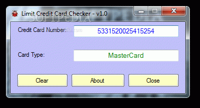 Limit Credit Card Checker