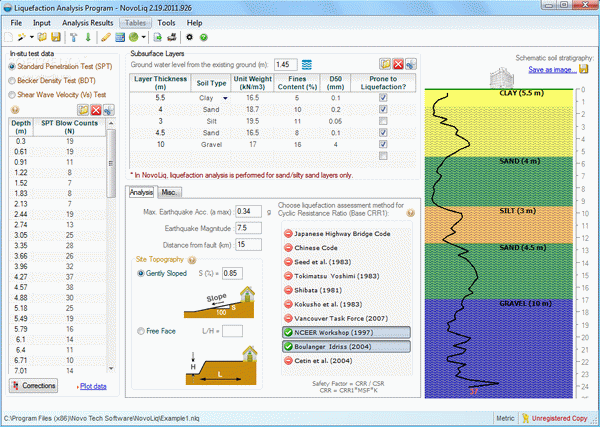 Liquefaction Analysis Program