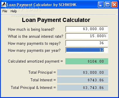 Loan Calculator by Schwenk