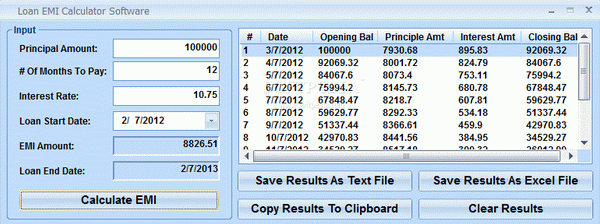 Loan EMI Calculator Software