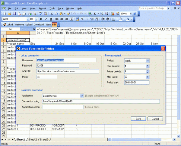 Lokad Excel Sales Forecasting