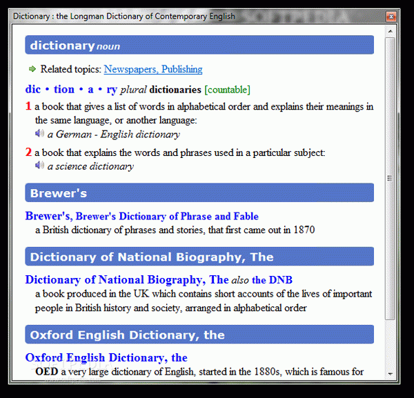 Longman English Dictionary Browser