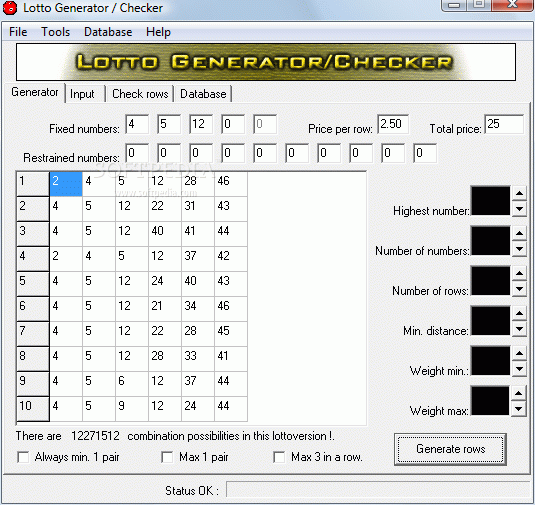 Lotto Generator / Checker